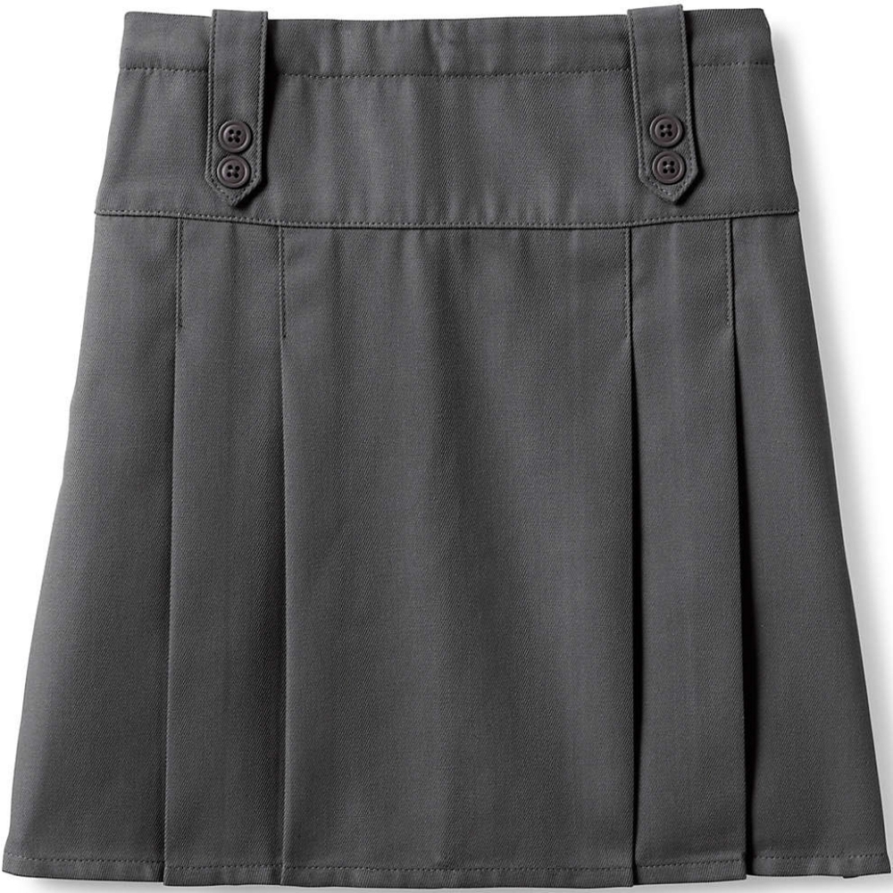 Land's End Girls Tab Front Pleated Top of Knee Skirt- Girls Size 10